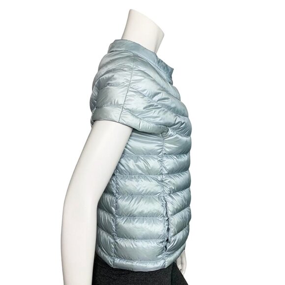 COTES OF LONDON The St. Ives Down Vest in Silvery Aqua - Picture 2 of 10